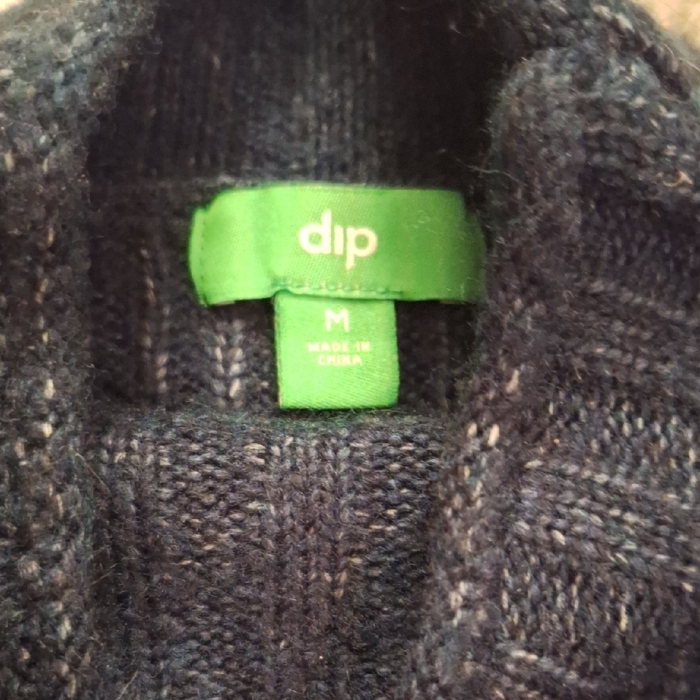 Dip Deep Dark Green/Blue Mock Turtleneck Sweater Size M - Picture 3 of 3
